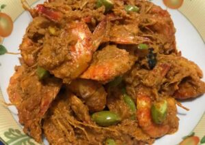 Udang bumbu rendang